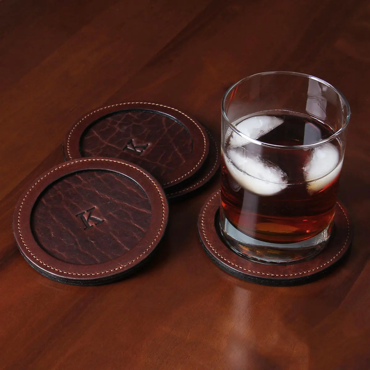 Colonel Littleton Leather Coasters - Thumbnail 3