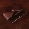 No. 48 vintage brown leather phone holster - showing open view