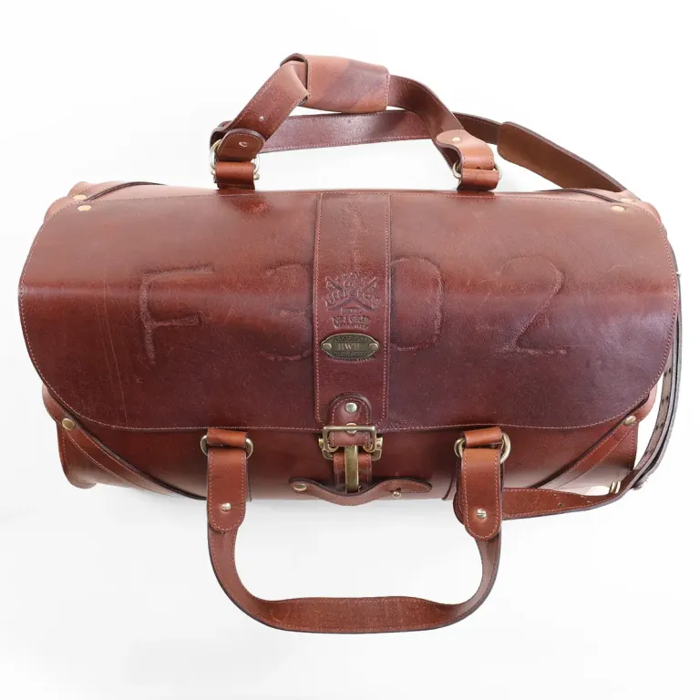 No. 1 Branded Leather Grip bag in Colonel's Private Stock - top view