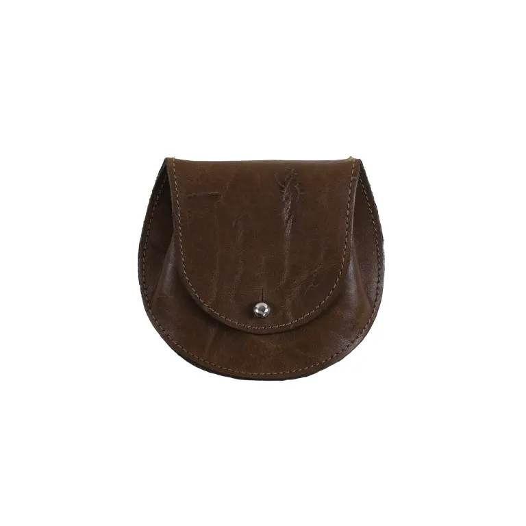 Rugged Leather Pouch in Colonel's Private Stock - front view