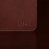 no19 brown leather binder notebook with two position snap closure initials view