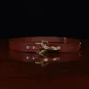 No. 5 Cinch Belt in Vintage Brown Leather with Brass accents - showing the front view