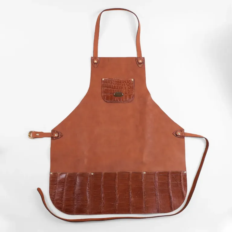 Steerhide Apron with an Ameircan Alligator trim - Colonel's Private Stock - front view