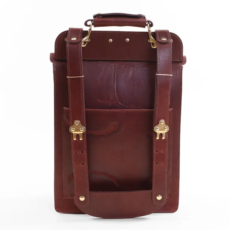 Branded leather dispatch bag in Colonel's Private Stock