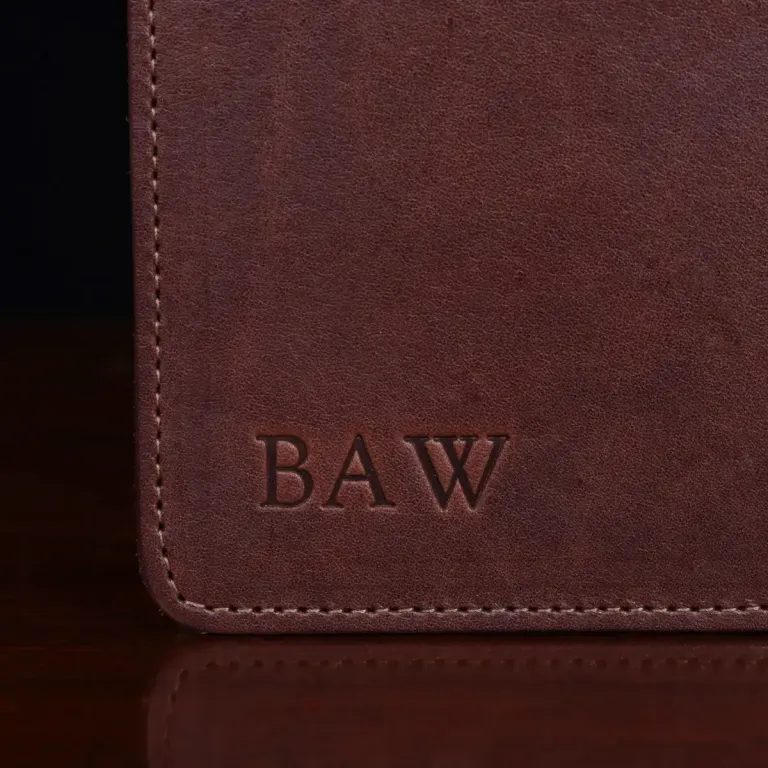 left handed leather portfolio vintage brown personalized view