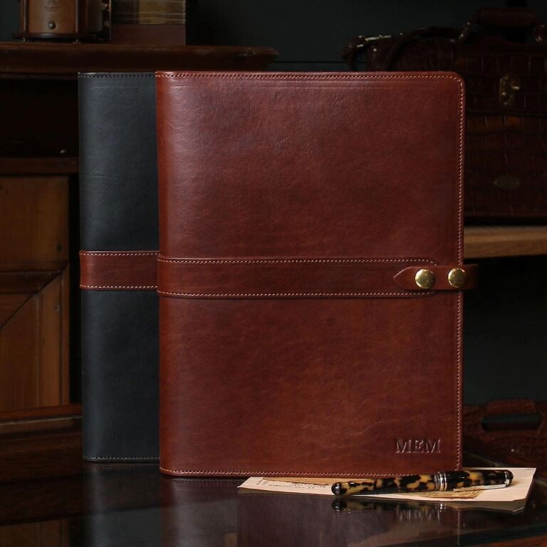 No. 18 Portfolio in Black Brown and Vintage Brown Steerhide Leather
