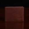 No. 4 Billfold Wallet in Vintage Brown American Steerhide - front view