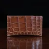 No. 3 Card Wallet in Vintage Brown American Alligator - ID 001 - back
