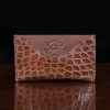 No. 3 Card Wallet in Vintage Brown American Alligator - ID 001 - front