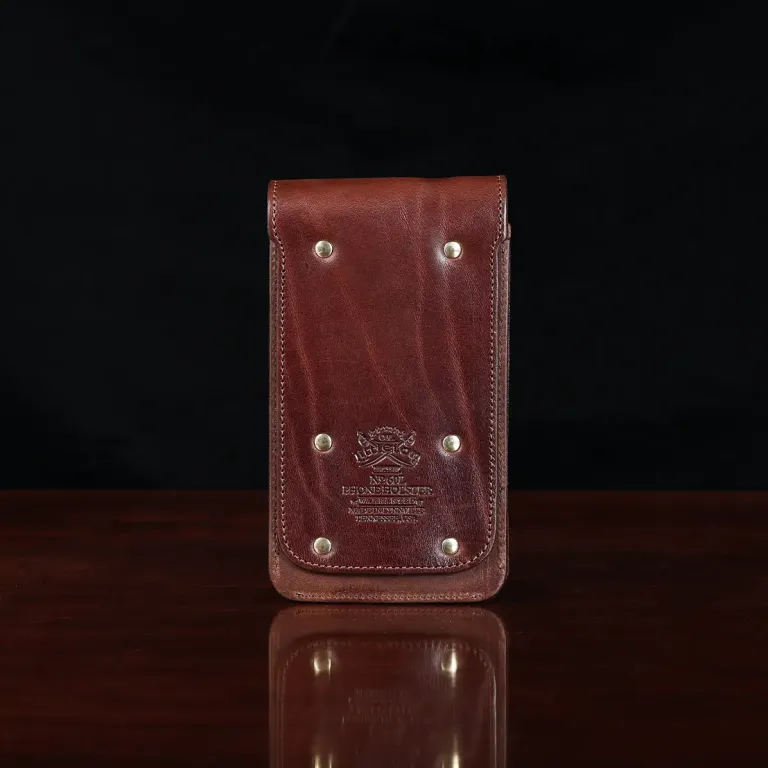 No. 60 phone holster in vintage brown - showing the back