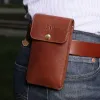 phone holster in vintage brown on a man belt
