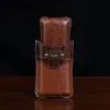 leather cigar case made in american buffalo with alligator trim - front view