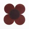 leather table centerpiece in American buffalo top view
