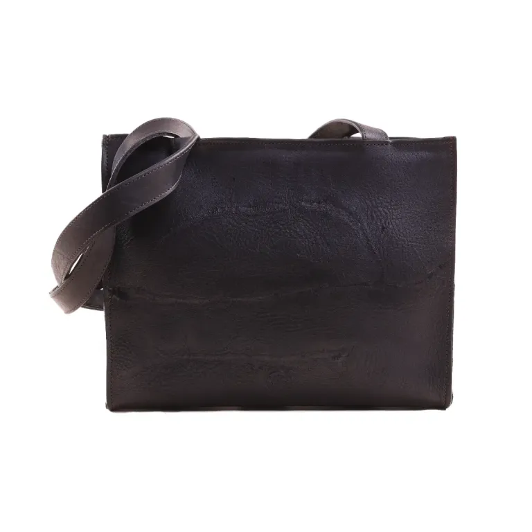 Branded Wayfarer Tote in black showing the back side