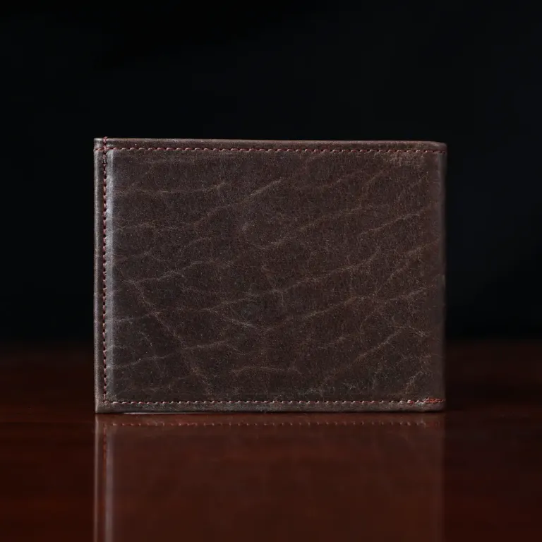no4 tobacco buffalo leather billfold wallet- back view