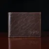 no4 tobacco buffalo leather billfold wallet- front view