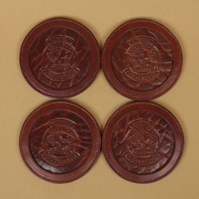 all four of the rugged american buffalo coaster